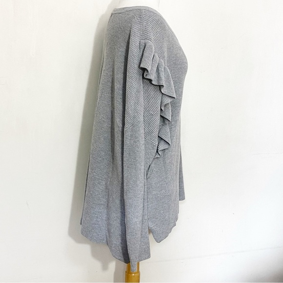 FALLS CREEK one shoulder ruffle asymmetrical rib knit wide neck sweater top 3X - Picture 4 of 8